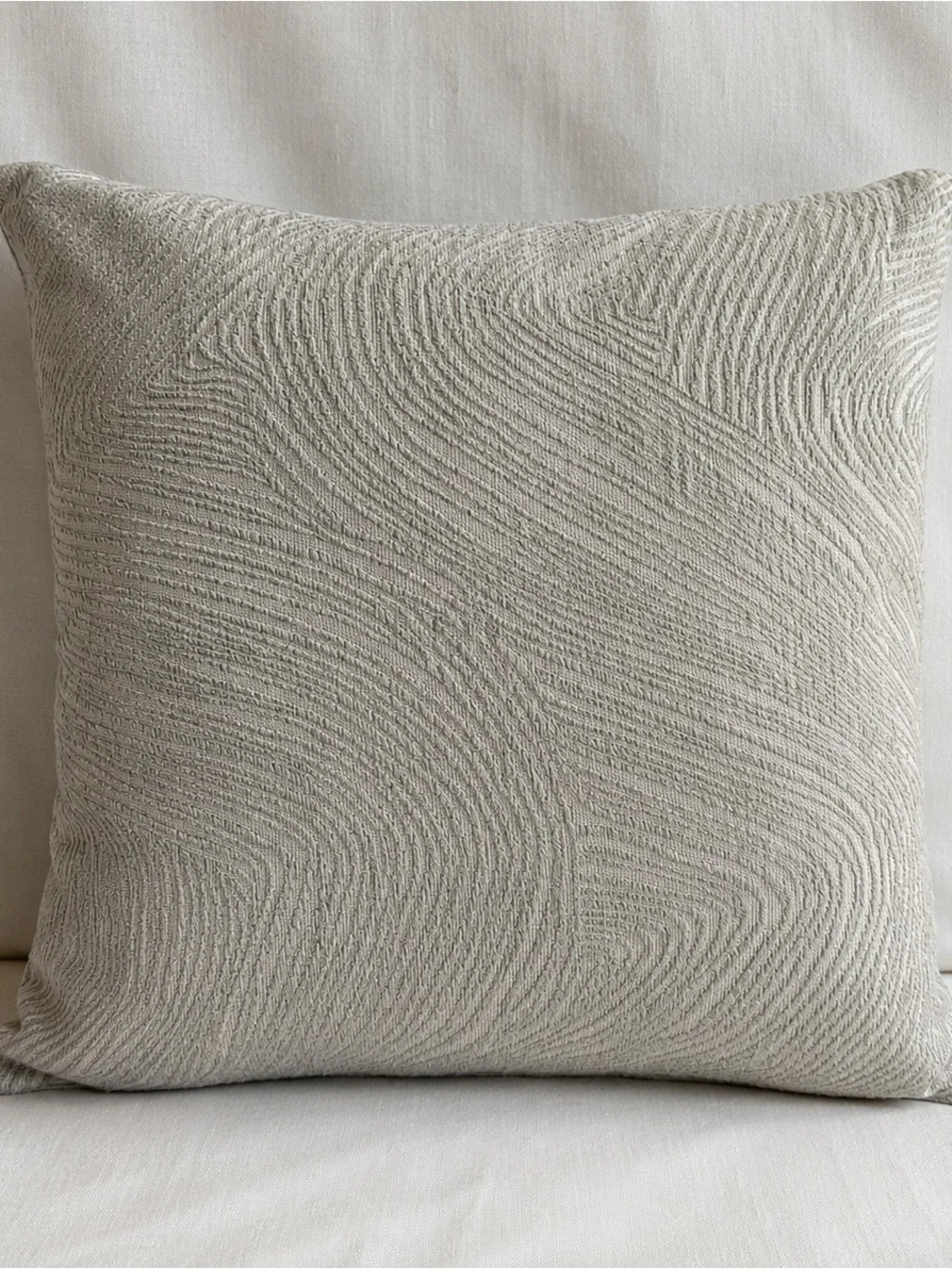 West Elm Silver Wave-Pattern Textured Accent Pillow
